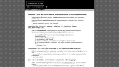
                            9. Shoppers Stop : First Citizen - Terms and Conditions