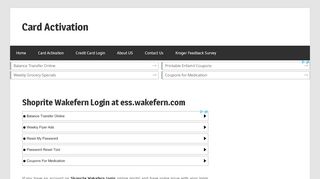 
                            8. Shoprite Wakefern Login at ess.wakefern.com - Card Activation - Ess Wakefern Com Login