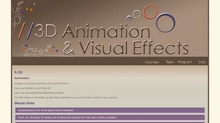 
Shout-Outs - 3D Animation & Visual FX | Francis Tuttle ...
