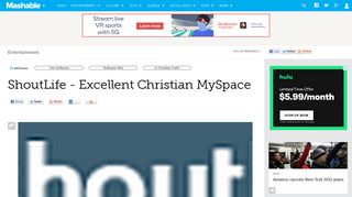 
                            4. ShoutLife - Excellent Christian MySpace - Mashable - Shoutlife Login