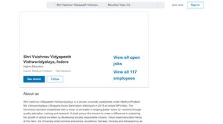 Shri Vaishnav Vidyapeeth Vishwavidyalaya, Indore | LinkedIn - Svvv Erp Login