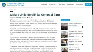 
                            2. Siakad Unila Beralih ke Generasi Baru - Universitas Lampung - Portal Siakad Unila