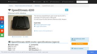 
Siemens SpeedStream 4200 Default Password & Login ...  
