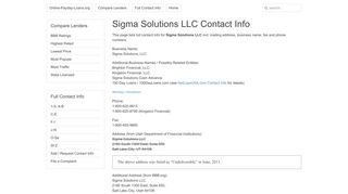 
                            4. Sigma Solutions LLC Contact Info | Online-Payday-Loans.org - Sigma Solutions Loans Portal