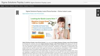 
                            6. Sigma Solutions Payday Loans - Sigma Solutions Loans Portal