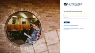 Sign In - Cornerstone University - Cornerstone University Portal