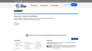 
                            3. Sign in disabled | The National Lottery - National Lottery Portal Problems