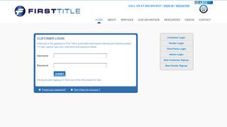 
                            1. SIGN IN - First Title & Escrow - First Title Online Portal