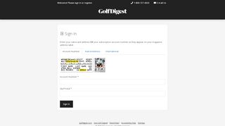 
                            1. Sign In - Golf Digest Customer Service - Golf Digest Account Portal