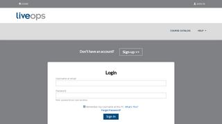 
Sign In | Liveops - WebCE  
