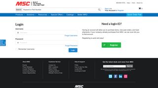 
                            4. Sign In - MSC Industrial Supply Co. - Login - Yourmsc Portal