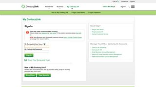
                            2. Sign In | My CenturyLink - Qwest Internet Account Portal