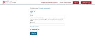 
                            4. Sign in or Create Account | Harvard Medical School CME Online - Harvard Medical School Portal
