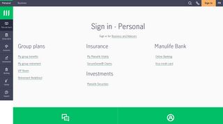 
                            2. Sign in - Personal | Manulife - Manulife Group Plan Portal