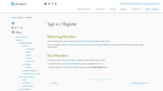 
                            6. Sign in / Register – RCampus - Irubric Portal