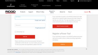 
                            2. Sign In | RIDGID Professional Tools - Ridgid Account Portal