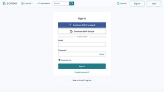 Sign In | Scribd - Scribe Portal