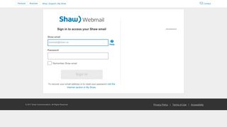 
                            1. Sign in · Shaw - Shaw Web Portal