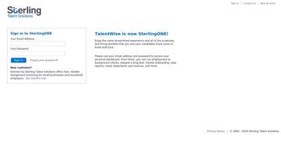 Sign In - SterlingONE - talentwise.com