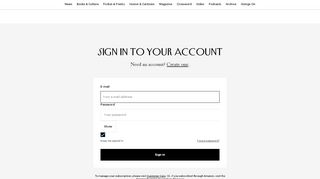
                            1. Sign in | The New Yorker - The New Yorker Subscription Portal