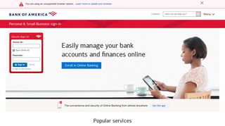 Sign in to Bank of America Online & Mobile Banking to ... - Amway Bank Of America Credit Card Portal