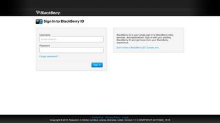 Sign In to BlackBerry ID - Bbm Sign In Problems