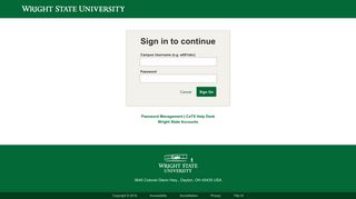 
                            3. Sign in to continue - Wright State University - Wright State Student Portal