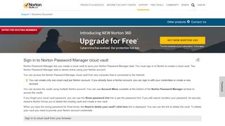 
                            1. Sign in to Norton Password Manager cloud vault - Cloud Vault Login