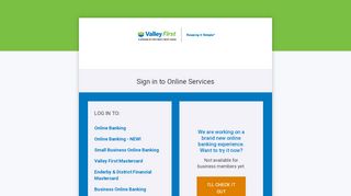 
                            8. Sign in to Online Services | Valley First - Valley First Credit Card Portal