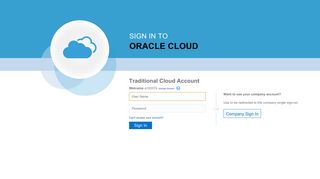 Sign In To ORACLE CLOUD