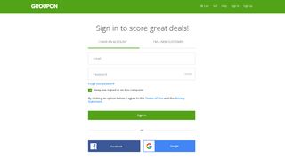 
                            1. Sign in to score great deals! - Groupon - Mygroupons Portal