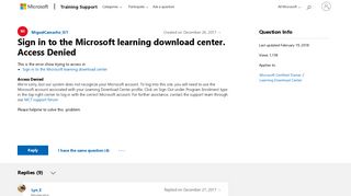 
                            6. Sign in to the Microsoft learning download center. Access Denied ... - Microsoft Learning Download Center Portal