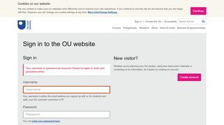 
                            4. Sign in to the OU website - Sign IN - Open University - Open University Tutor Home Portal