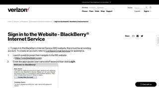 Sign in to the Website - BlackBerry Internet Service | Verizon ... - Sprint Blackberry Net Email Portal