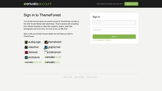 
Sign in to ThemeForest - Envato Account  
