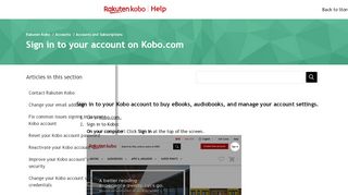 
                            4. Sign in to your account on Kobo.com – Rakuten Kobo - Kobo Books Portal