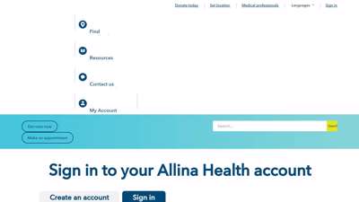 
                            1. Sign in to your Allina Health account