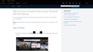 Sign in to Your Comcast Email Account, Voicemail and Text ...