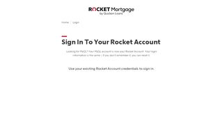 Sign In To Your Rocket Account  Rocket Mortgage