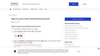 
                            2. Sign in to your Yahoo Small Business account - Yahoo Website Hosting Portal