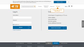 Sign In | Why Register? - TE - TE Connectivity - Tebenefits Login