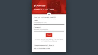 
Sign in with email - 24 Hour Fitness WiFi  
