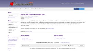 
Sign in with Facebook on Match.com - Dating Sites Reviews
