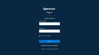 Sign in with your Spectrum username and password.