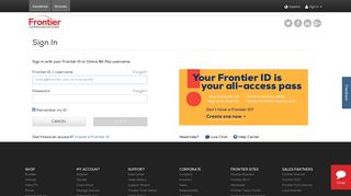 
                            1. Sign Into Your Frontier account | Frontier.com - Www Myfrontier Org Login