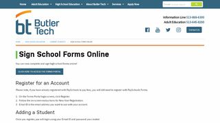 
Sign School Forms Online - Butler Tech  

