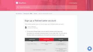 
                            5. Sign up a 11street seller account | EasyStore Help Center - 11street Seller Portal