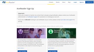 
                            8. Sign Up - AceReader - Acereader Student Portal