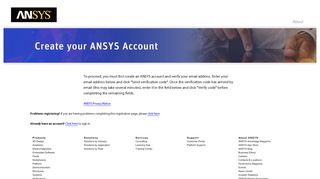 
                            4. Sign Up - ANSYS Account - Ansys Customer Portal Registration