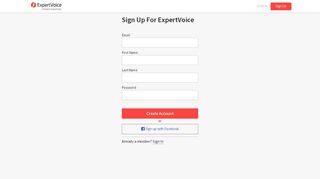 
                            1. Sign Up - ExpertVoice - Experticity Sign Up